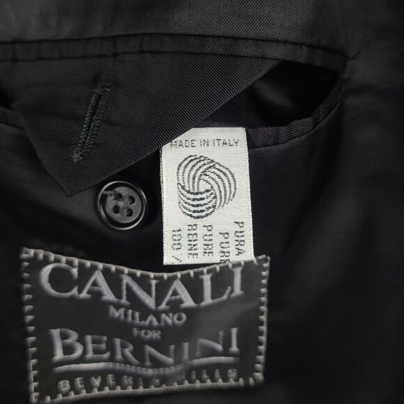 Vintage Canali 46L-48L Double Breasted Virgin Wool Sports Coat Blazer - Picture 11 of 12